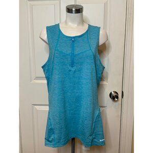 Zoic Light Blue Heathered 1/4 Zip Athletic Tank Top, Size XL